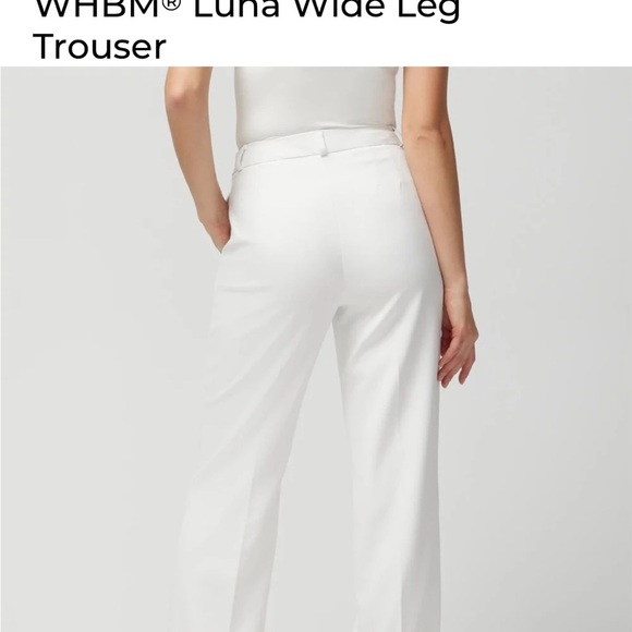NWT White House Black Market Luna Wide Leg Trousers White Women’s Size 14 Short - Picture 6 of 13